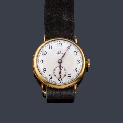 OMEGA de caballero con caja en oro amarillo de 18 K.