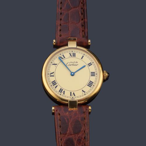 MUST DE CARTIER nº 016429 590003 con caja chapada en plata vermeil.