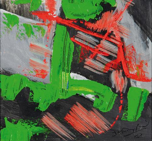 JEANNE MODIGLIANI - Rojo y verde sobre gris