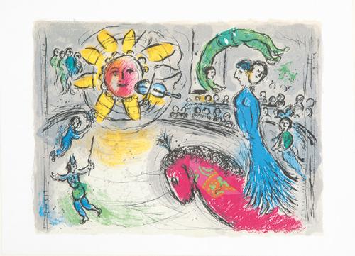 MARC CHAGALL - Soleil au Cheval Rouge