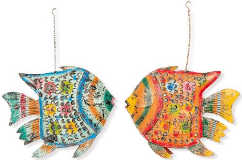 Pareja de peces de metal pitnado