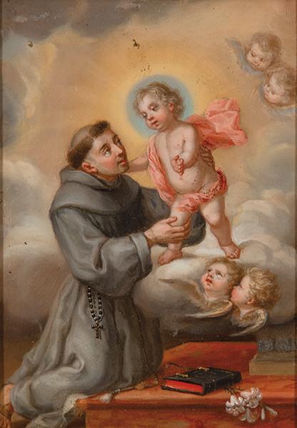 ESCUELA ESPAÑOLA S. XVIII - San Antonio y el Niño