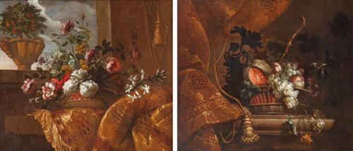 JEAN BAPTISTE BLIN DE FONTENAY - Pareja de bodegones