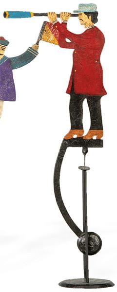 Tentetieso de hierro pintado "Hombre con Catalejo"