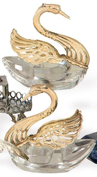Pareja de saleros cisnes plata