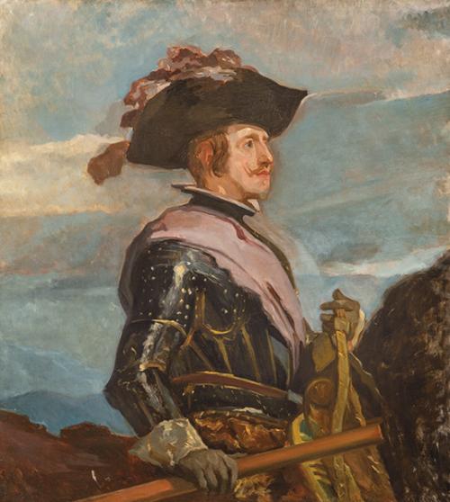 COPIA DE DIEGO DE VELÁZQUEZ S. XIX - Estudio de Felipe IV a caballo