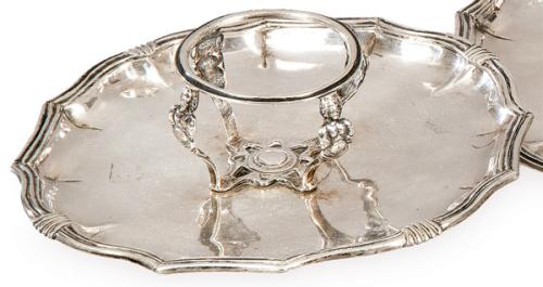 Mancerina de plata española con marcas no identificadas F/AS S. XVIII.