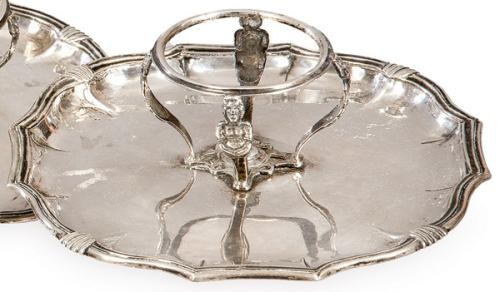 Mancerina de plata española con marcas no identificadas F/AS S. XVIII.