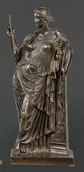 "Euterpe" Escultura en bronce patinado, Francia S. XIX