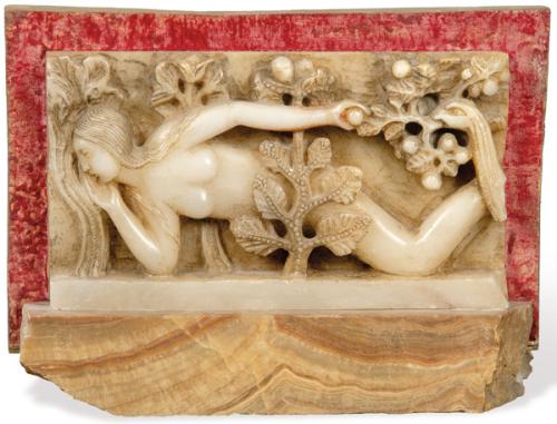 Eva tallada en alabastro siguiendo el modelo medieval de la catedral de Autum, realizada a pp. S. XX