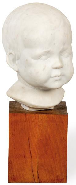  Cabeza de niño de mármol blanco