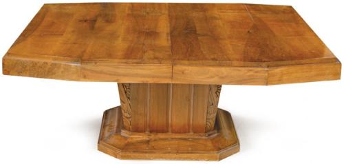 Mesa de centro art decó en madera de nogal