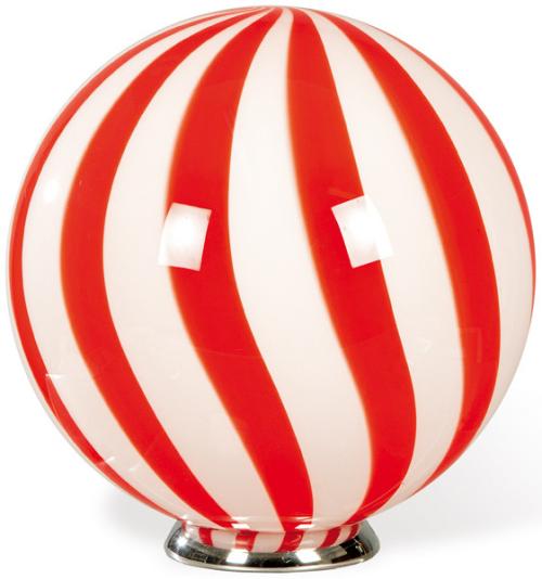 Lámapara de cristal de Murano con rayas naranja