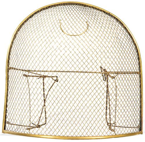 Protector de chimenea dorado