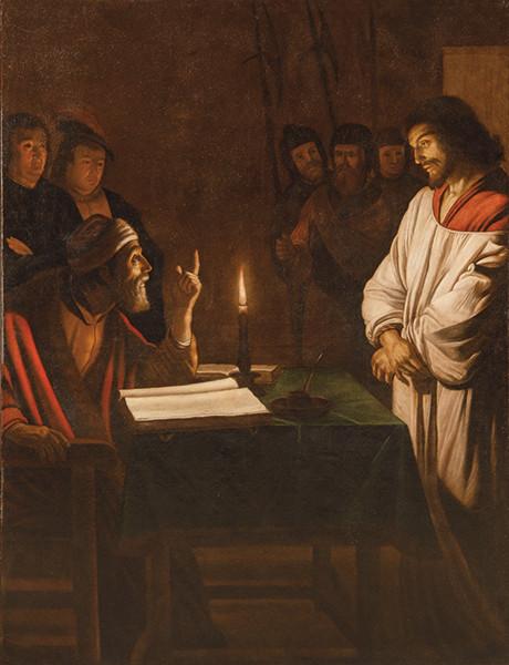  TALLER DE GERARD VAN HONTHORST S. XVII - Jesús ante Caifás
