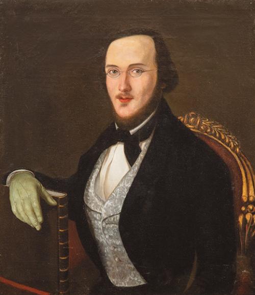  ESCUELA ESPAÑOLA S. XIX - Retrato de caballero