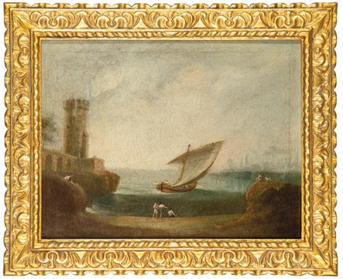 ESCUELA INGLESA S. XIX - Barco en la costa