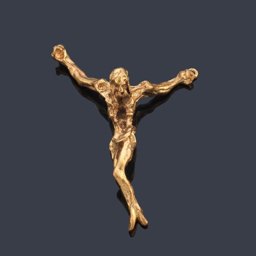 Figura tipo escultórica representando a Jesucristo en oro amarillo de 18K.