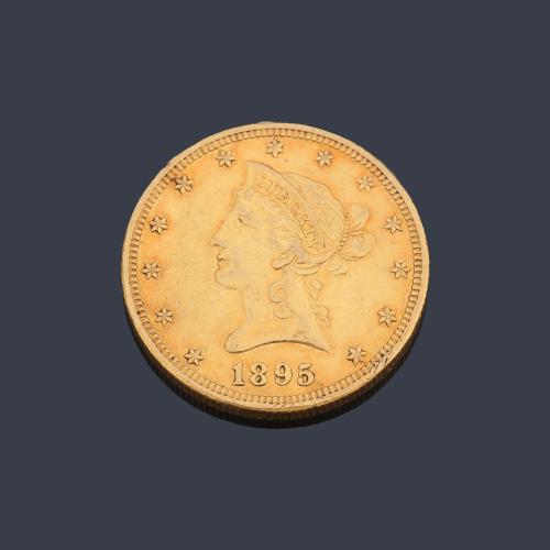 Moneda 10 dólares americanos en oro de 22 K.