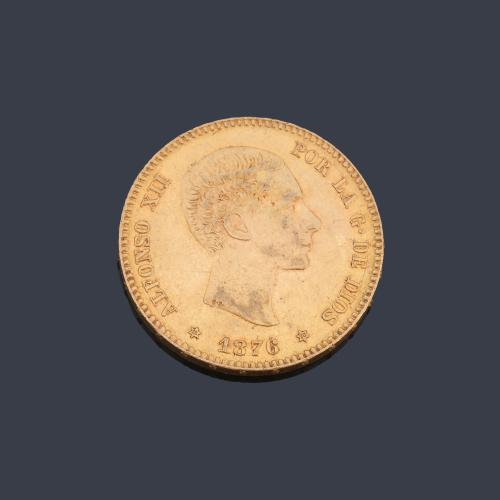 Alfonso XII 25 pesetas Madrid 1876 DEM