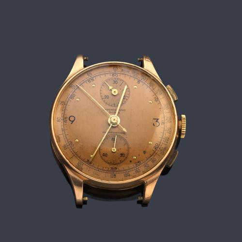 CHRONOGRAPHE Suisse de caballero con caja en oro rosa de 18 K.