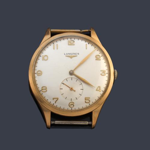 LONGINES de caballero con caja en oro amarillo de 18 K.