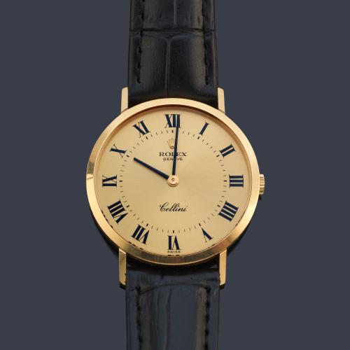 ROLEX Cellini ref. 4112 de caballero con caja en oro amarillo de 18 K. Con estuche y documentación.