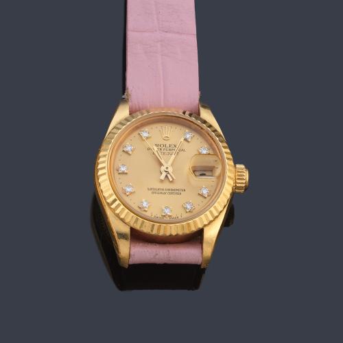  ROLEX Oyster Perpetual Datejust ref.  69178 de señora con caja en oro amarillo de 18 K.