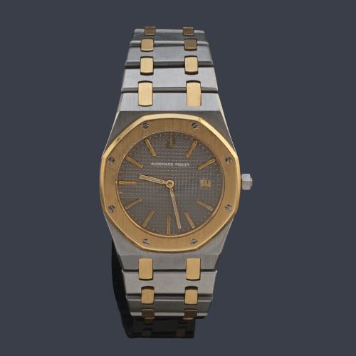 AUDEMARS PIGUET Royal Oak de caballero con caja y brazalete en acero y oro de 18 K.