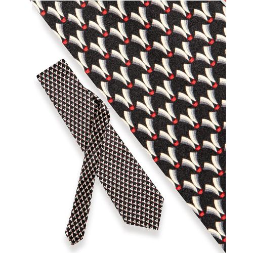  Corbata Zilli con motivos abstractos sobre fondo negro