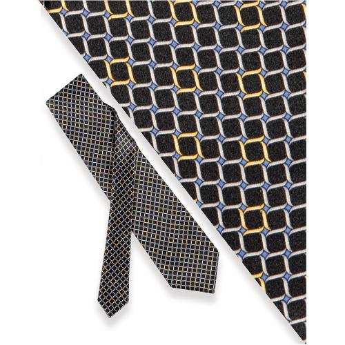 Corbata Zilli con motivo de cadeneta sobre fondo negro