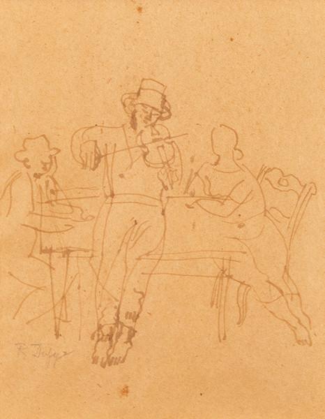 RAOUL DUFY - El violinista. Boceto para La Source des Jours