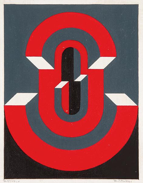 RINALDO PALUZZI - Rojo, gris y negro. Estudio