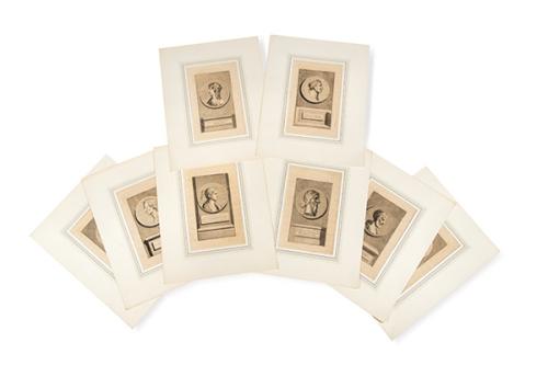 ESCUELA FRANCESA S. XVIII - Retratos de célebres personajes del Imperio Romano