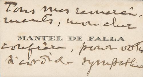 MANUEL DE FALLA - Agradecimientos