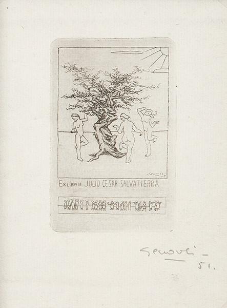 JUAN GENOVÉS - Ex Libris Julio César Salvatierra