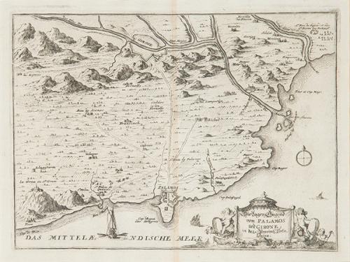 MATTHÄUS MERIAN "EL VIEJO" - Die Lager Gegend von Palamos und Girone