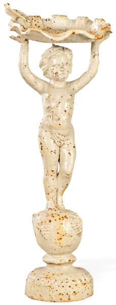 Bebedero de pájaros en hierro colado para jardín.