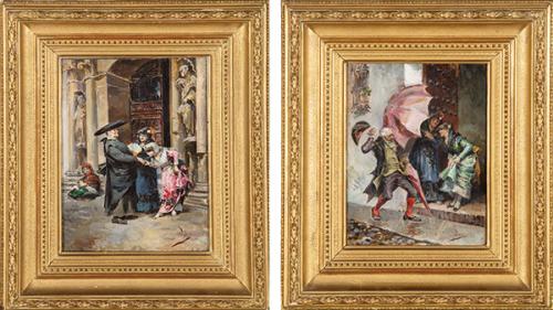 JOSÉ DENIS BELGRANO - Escenas galantes con entrada y salida de Misa