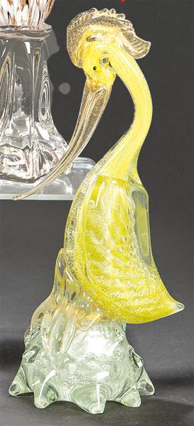 Garza de cristal de Murano.