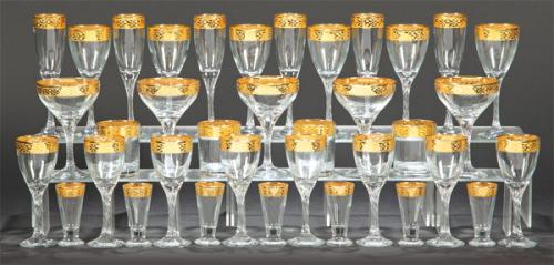 Cristalería de Fratelli, Murano con decoración de oro de 24 kilates