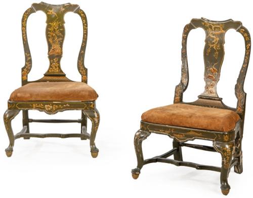 Pareja de sillas estilo Reina Ana