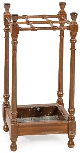 Bastonero - paragüero en madera torneada.