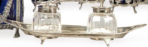 Tintero de plata inglesa punzonada Ley Sterling de James Deakin & Sons (John & William F Deakin) Sheffield 1904.