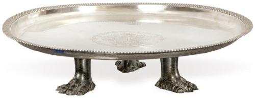 Salvilla blasonada, de plata española punzonada  de Francisco Villaroel, Salamanca S. XVIII.