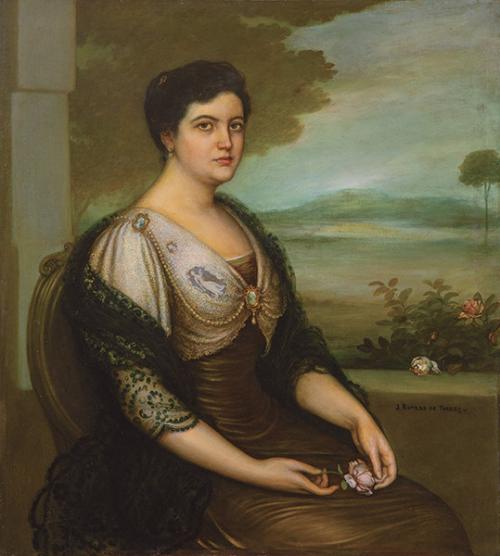 JULIO ROMERO DE TORRES - Retrato de María Paz Suárez-Guanes de la Borbolla