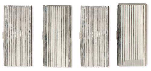  Cuatro cigarreras de plata punzonada Ley Sterling de Tiffany $ Co. Italia.