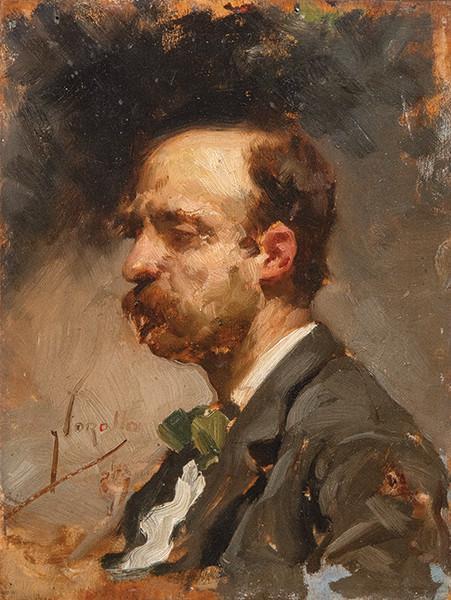 JOAQUÍN SOROLLA - Retrato del pintor Natal Pesado y Segura