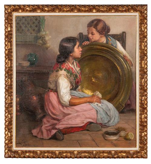 JOSÉ RICO Y CEJUDO - Dos niñas conversando