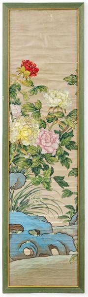  Panel de papel plateado pintado, China ff. S. XIX.